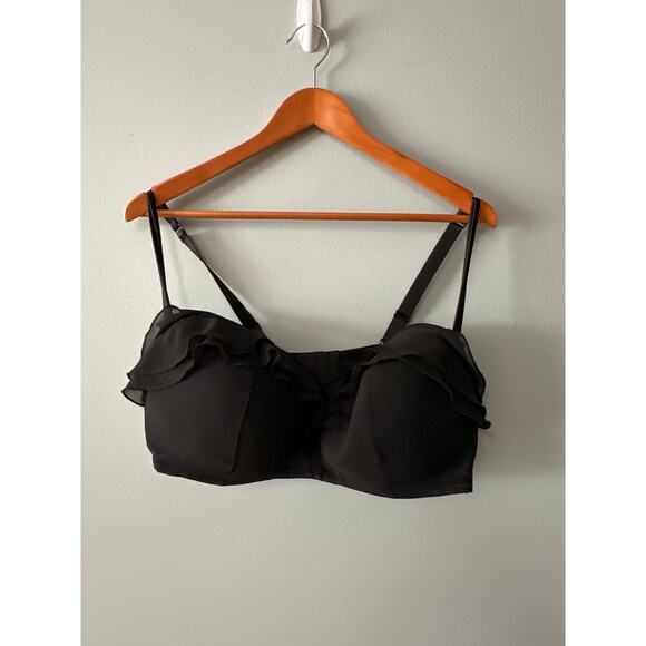 Cacique Other - Cacique 44DDD Black Bra – Plus Size Ruffle Detail Underwire Lingerie